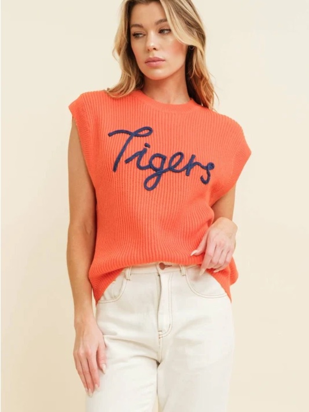 Cloud Ten Auburn Tigers Orange Game Day Sweater Vest M